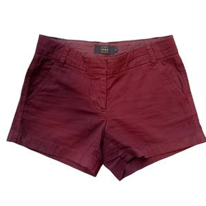 J. Crew, size 2, maroon chino shorts